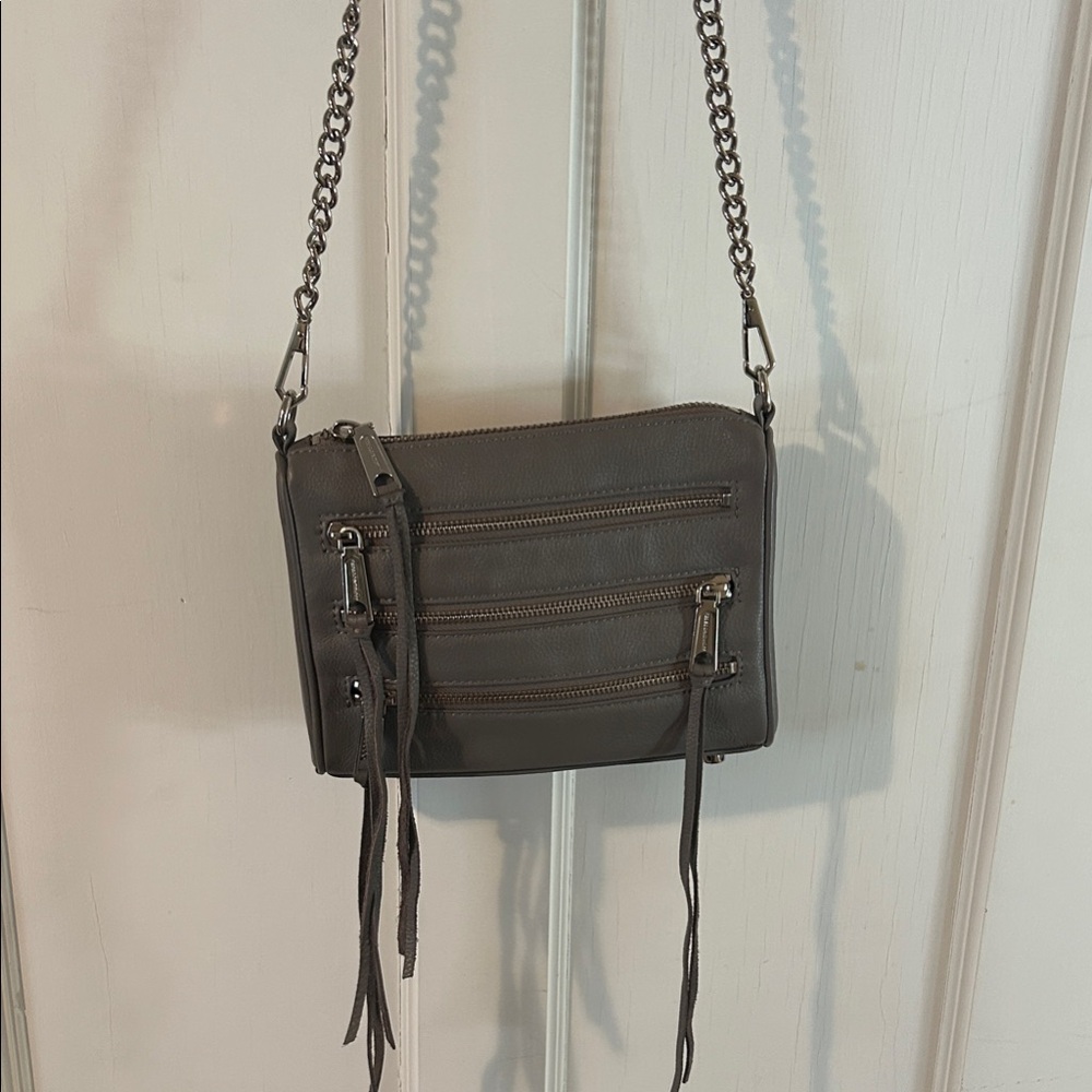 Rebecca Minkoff 5 Zip Gray Crossbody Bag